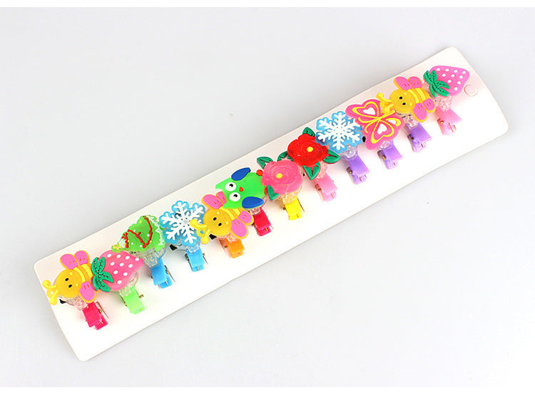 12pcs Girls Glowing Hairpin LED