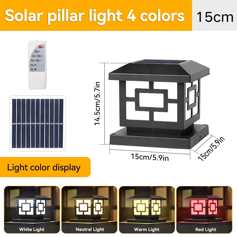 Outdoor Solar Lights Waterproof Sunlight Classical Style Remote Control LED Light Garden Corridor External Solar Power Lamp Led