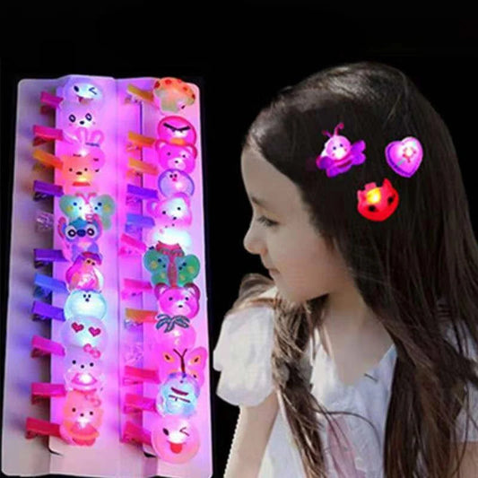 12pcs Girls Glowing Hairpin LED