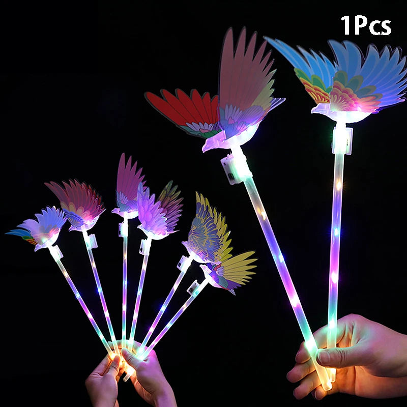 Kids Colorful Glowing Sticks Flashing Heart Star Butterfly