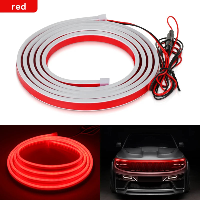 car daily running light hood light revamp 1.8M 2.0M 12V LED decorative light strip