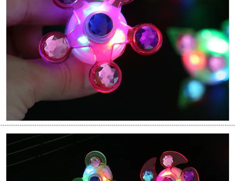 1PC Luminous Fingertip Spinner Toy Kids Fun Rotating Led