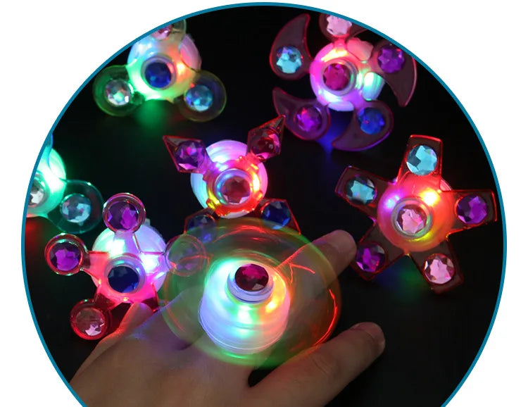 1PC Luminous Fingertip Spinner Toy Kids Fun Rotating Led