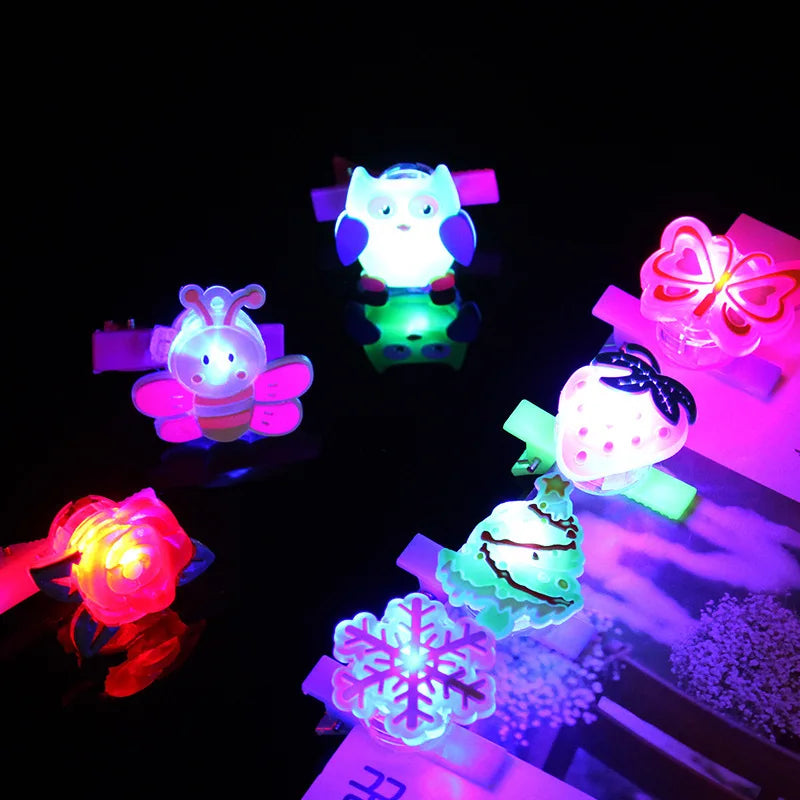 12pcs Girls Glowing Hairpin LED