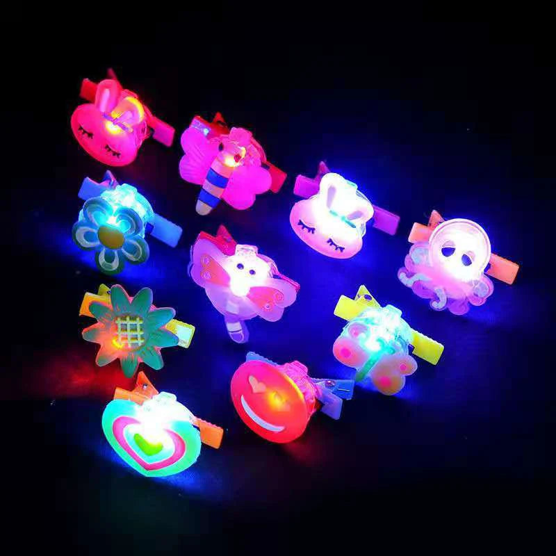 12pcs Girls Glowing Hairpin LED