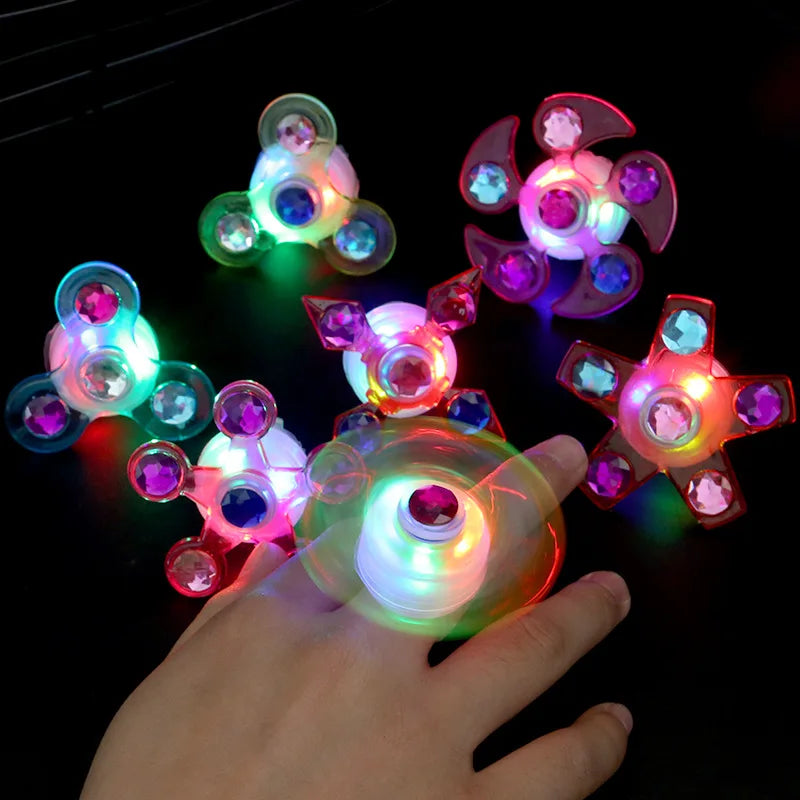 1PC Luminous Fingertip Spinner Toy Kids Fun Rotating Led