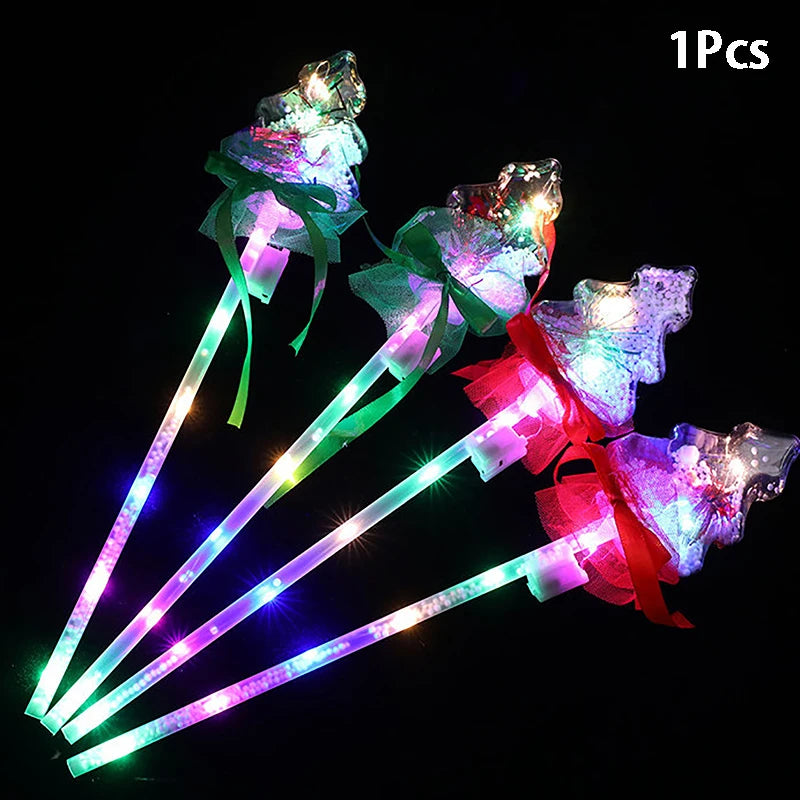 Kids Colorful Glowing Sticks Flashing Heart Star Butterfly