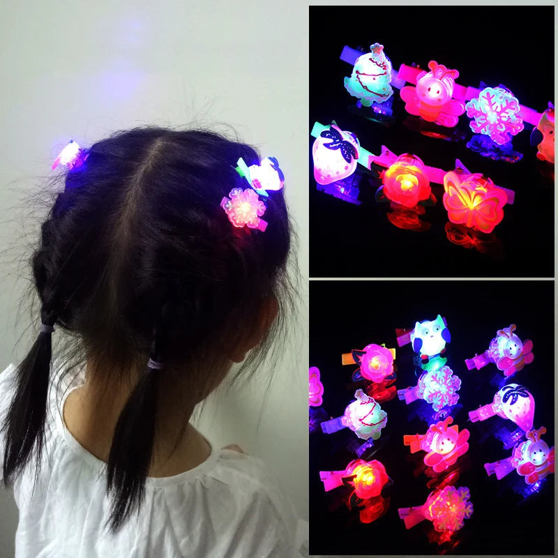 12pcs Girls Glowing Hairpin LED