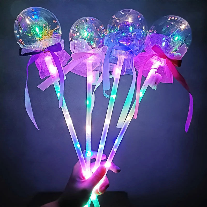 Kids Colorful Glowing Sticks Flashing Heart Star Butterfly