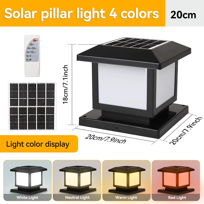 Outdoor Solar Lights Waterproof Sunlight Classical Style Remote Control LED Light Garden Corridor External Solar Power Lamp Led