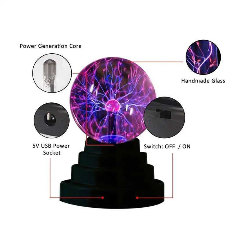 3 Inch Magic Plasma Ball Lamp Touch