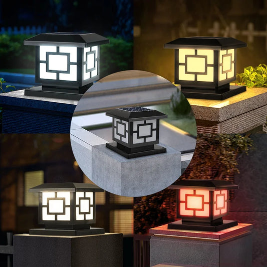 Outdoor Solar Lights Waterproof Sunlight Classical Style Remote Control LED Light Garden Corridor External Solar Power Lamp Led