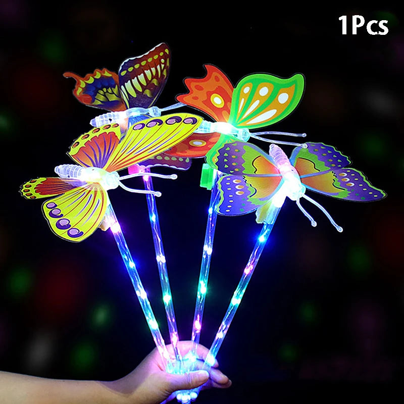 Kids Colorful Glowing Sticks Flashing Heart Star Butterfly