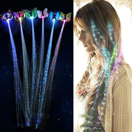 LED Flashing Hair Braid Glowing Luminescent Hairpin Novetly Hair Ornament Girls Led Toys New Year Party Christmas Gifts Random