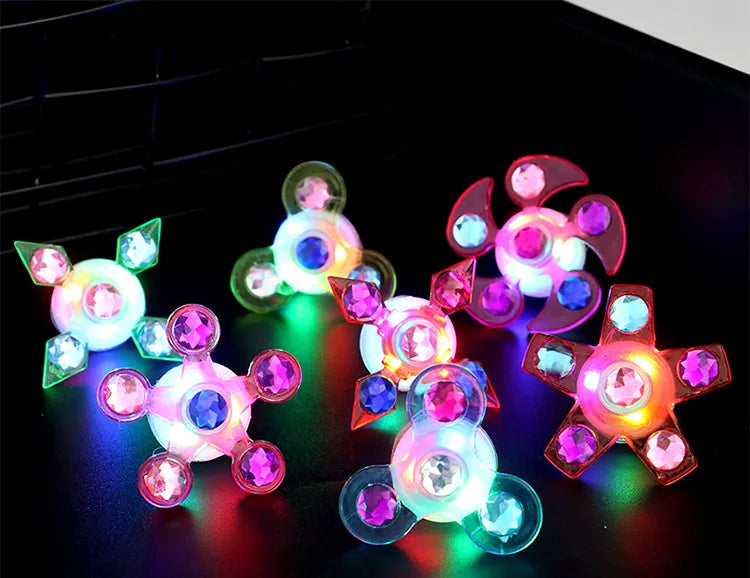 1PC Luminous Fingertip Spinner Toy Kids Fun Rotating Led