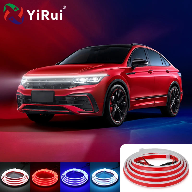 car daily running light hood light revamp 1.8M 2.0M 12V LED decorative light strip