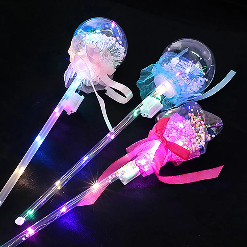 Kids Colorful Glowing Sticks Flashing Heart Star Butterfly