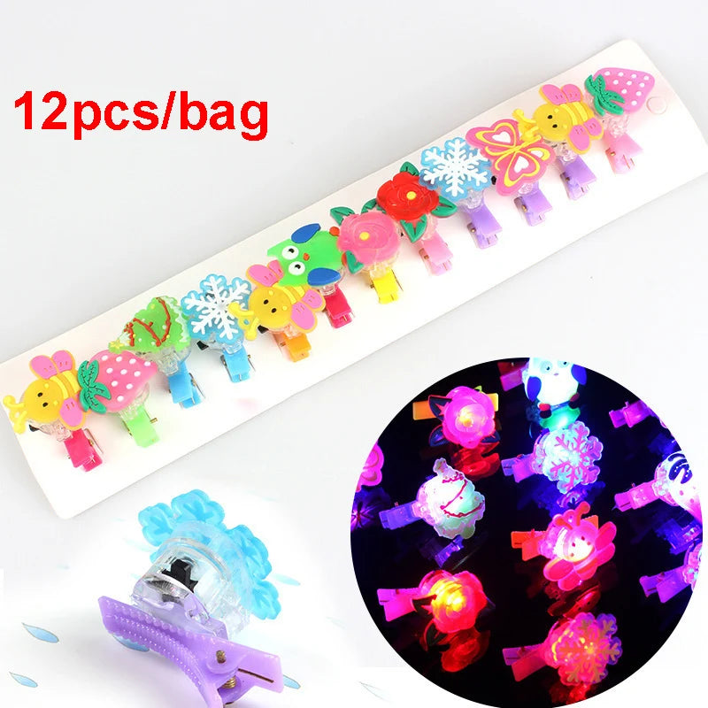 12pcs Girls Glowing Hairpin LED