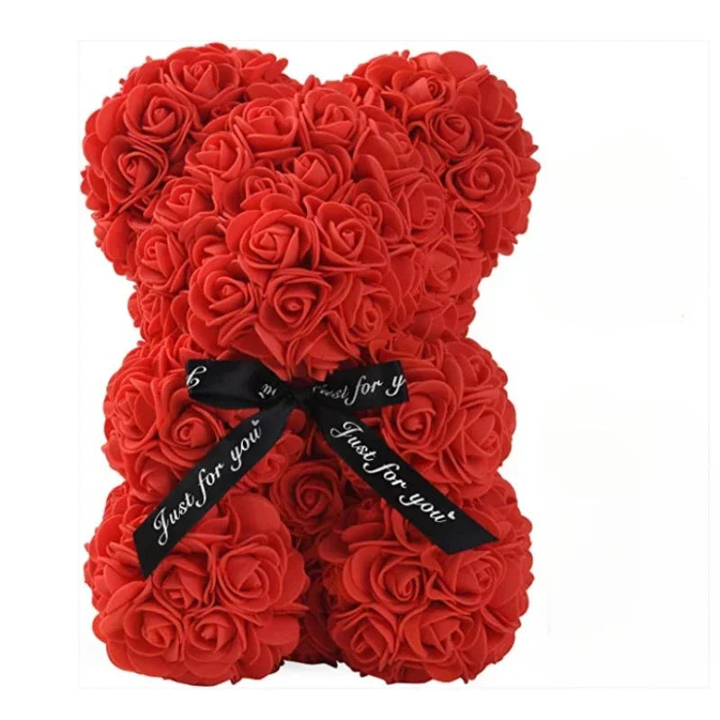 Artificial Flower Eternal Rose Teddy Bear for Mom Mother's Day Birthday Valentine's Day Anniversary Gifts & Decor Miniatures